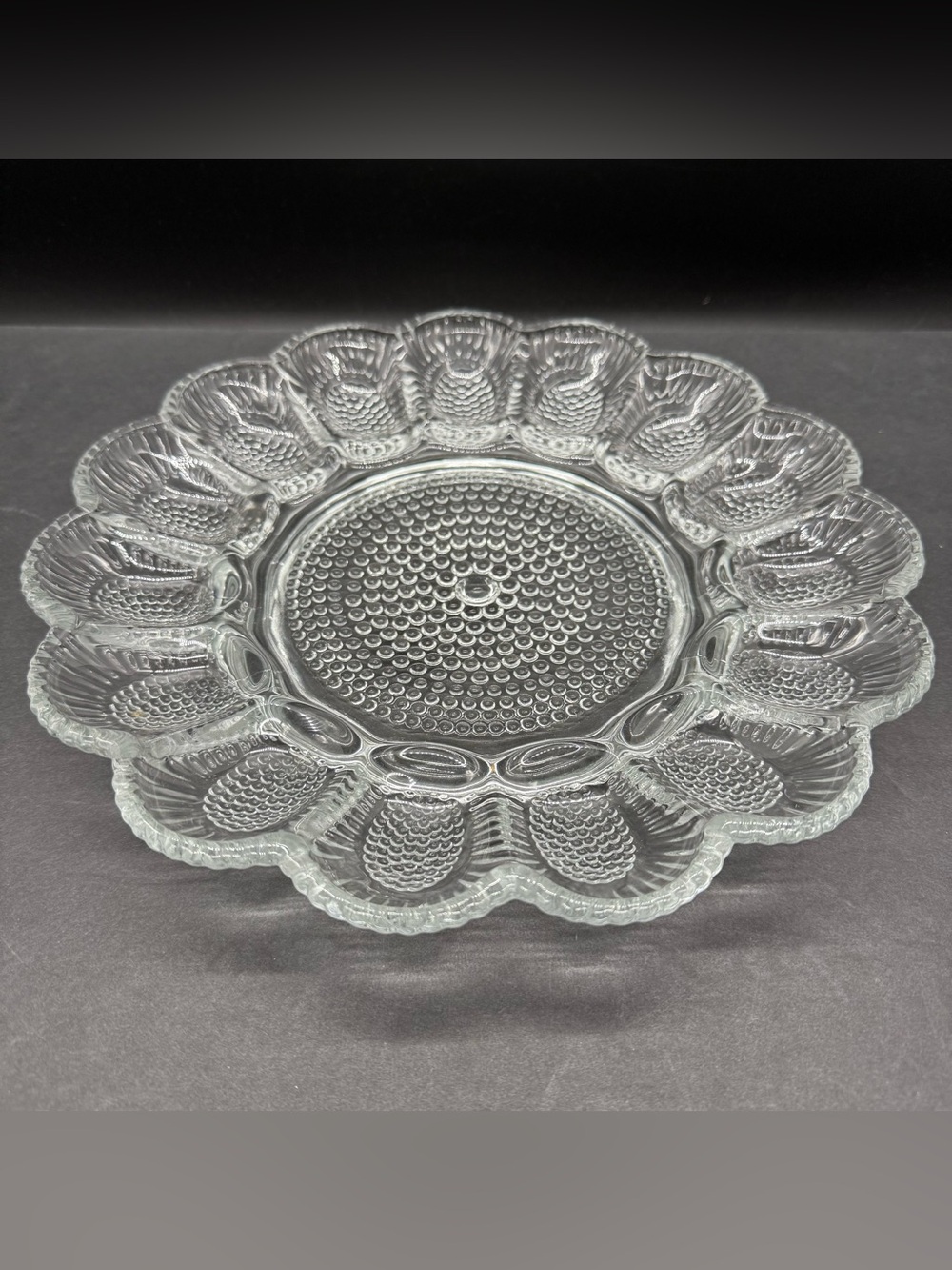 Deviled Egg Plate/ Dish-Hobnail INDIANA GLASS PRESENTATIONS New In Box VINTAGE - Picture 4 of 7